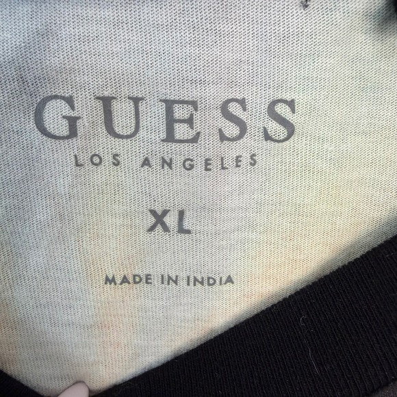 Guess Los Angeles Tie Dye T Shirt XL Black Red Orange Yellow Blue - Picture 3 of 4